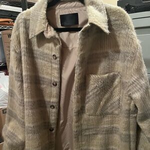 Oak + Fort Oversized Faux Fur Jacket